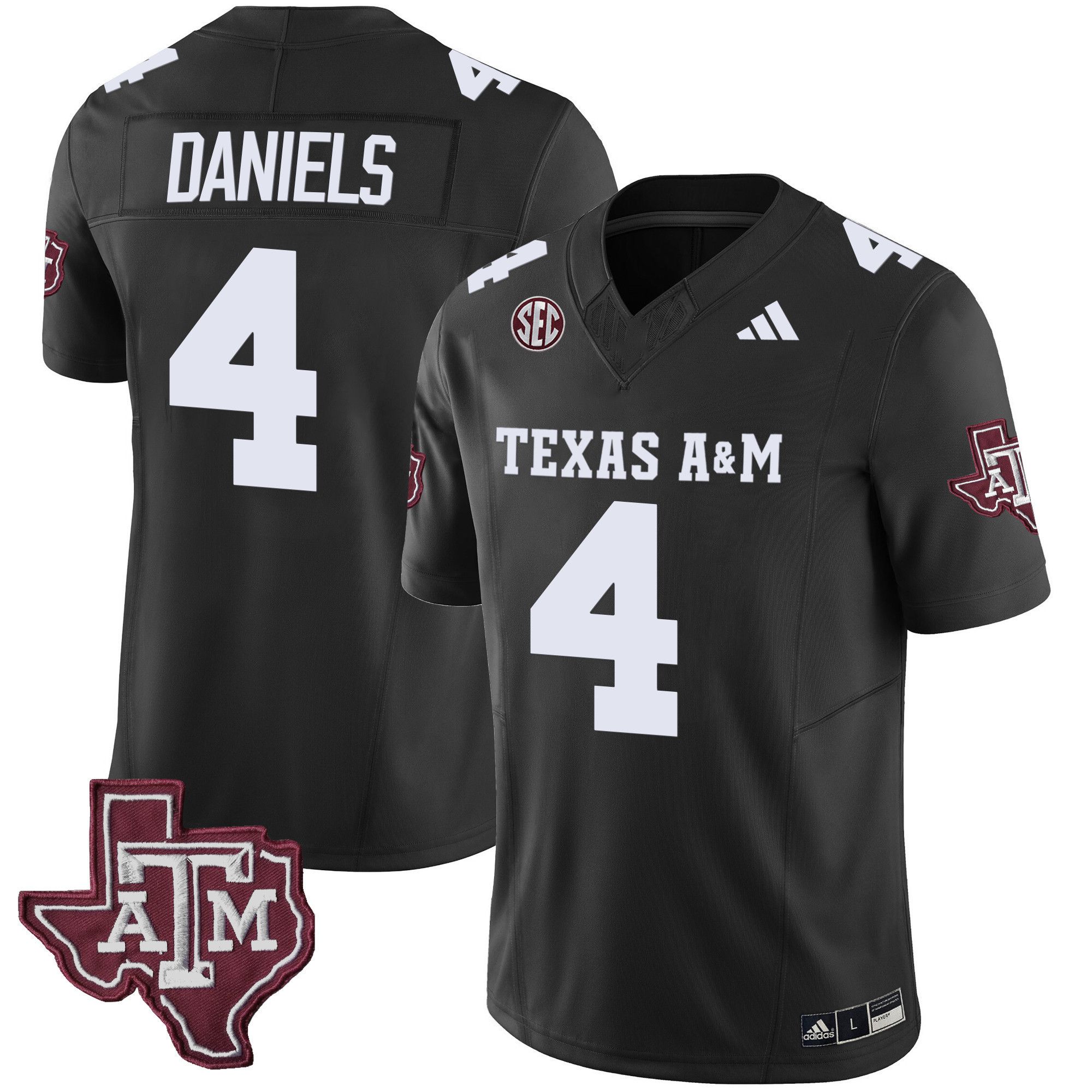 Men Texas A&M Aggies 4 Daniels Black 2024 Vapor Limited NCAA Jersey style 1